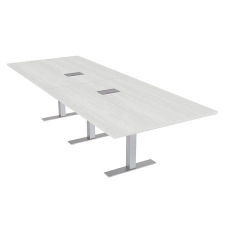 Skutchi Designs 45 in W, 120 in L, 29 in H, Engineered Wood Top, White HAR-REC-48x119-T-ELEC-WHCYPRESS